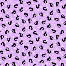 Feline Drive Fabric MEOW Tossed Cats with Yarn Studio E Fat Quarter 18"x22" FQ