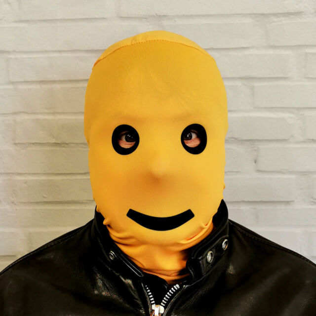 BUILDING BLOCK SMILEY 3D EFFECT LYCRA FACE MASK SCARY HALLOWEEN FS107