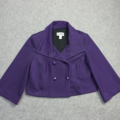 Fleck Joseph Ribkoff Jacke UK-14 GER-40 USA-12 Lila Jersey Gestreifter Blazer