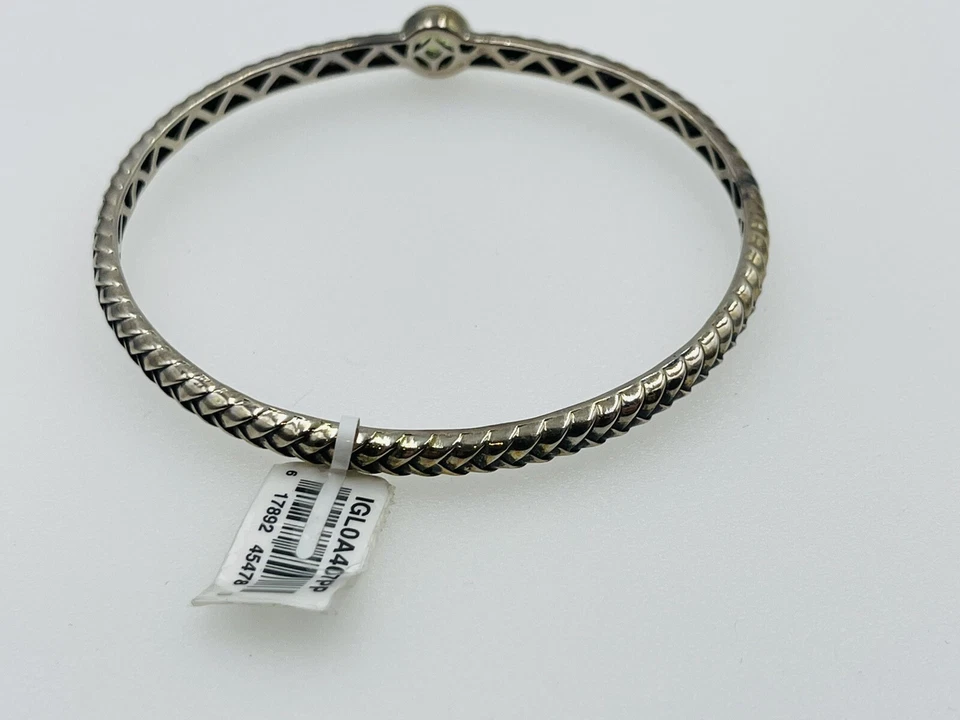 Effy Authentic Sterling Silver & 18k Gold Green Peridot Bangle Bracelet - Image 3 of 4