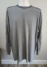 The Foundry Big & Tall 2XL Grey Navy Block Long Sleeve Shirt T-Shirt NWOT