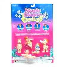 Vintage 1991 Galoob Magic Diaper Babies 5 Figures Factory Sealed New 04060 90s