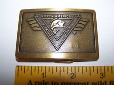 VINTAGE NORTH AMERICAN FISHING CLUB SOLID BRASS BUCKLE