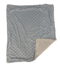 SL Home Fashion Blue Diamond Embossed Sherpa Baby Blanket Lovey Kid Textured