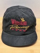 Winston Racing Team VTG Black Snapback Hat/Cap Velvet Feel
