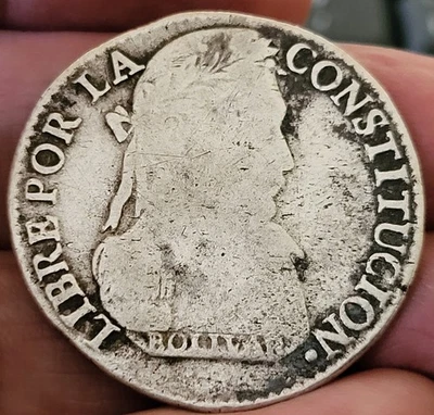 Bolivie - 4 soles - Bolivar - Argent - Type KM#96a2 - 1830 - Photo 1/2