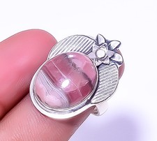 Rhodochrosite - AGentina 925 Sterling Silver Handmade Ring Adjst R7901-3 A321