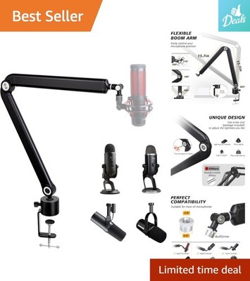 Sturdy Metal Mic Stand for Blue Yeti & HyperX - Compact and Weight-Supportive