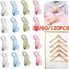 120PCS Clothes Hanger Connector Hooks Cascading Hangers Space Saving Organizer