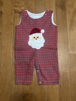 Christmas Overalls with Santa By Lil Cactus Infant Size 3-6 Months Snap Closure