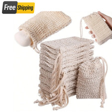 10Pcs Sisal Soap Saver Bag Drawstring Exfoliating Pouch Bathroom Accessories USA