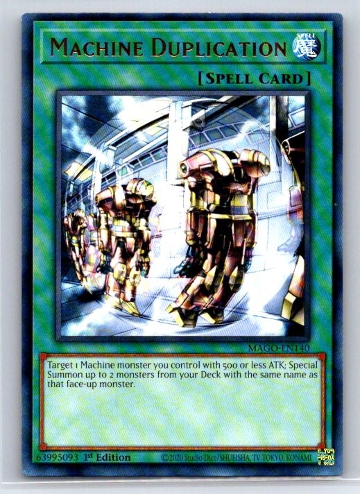 Machine Duplication MAGO-EN140 Rare Maximum Gold Yu-Gi-Oh Lightly Played