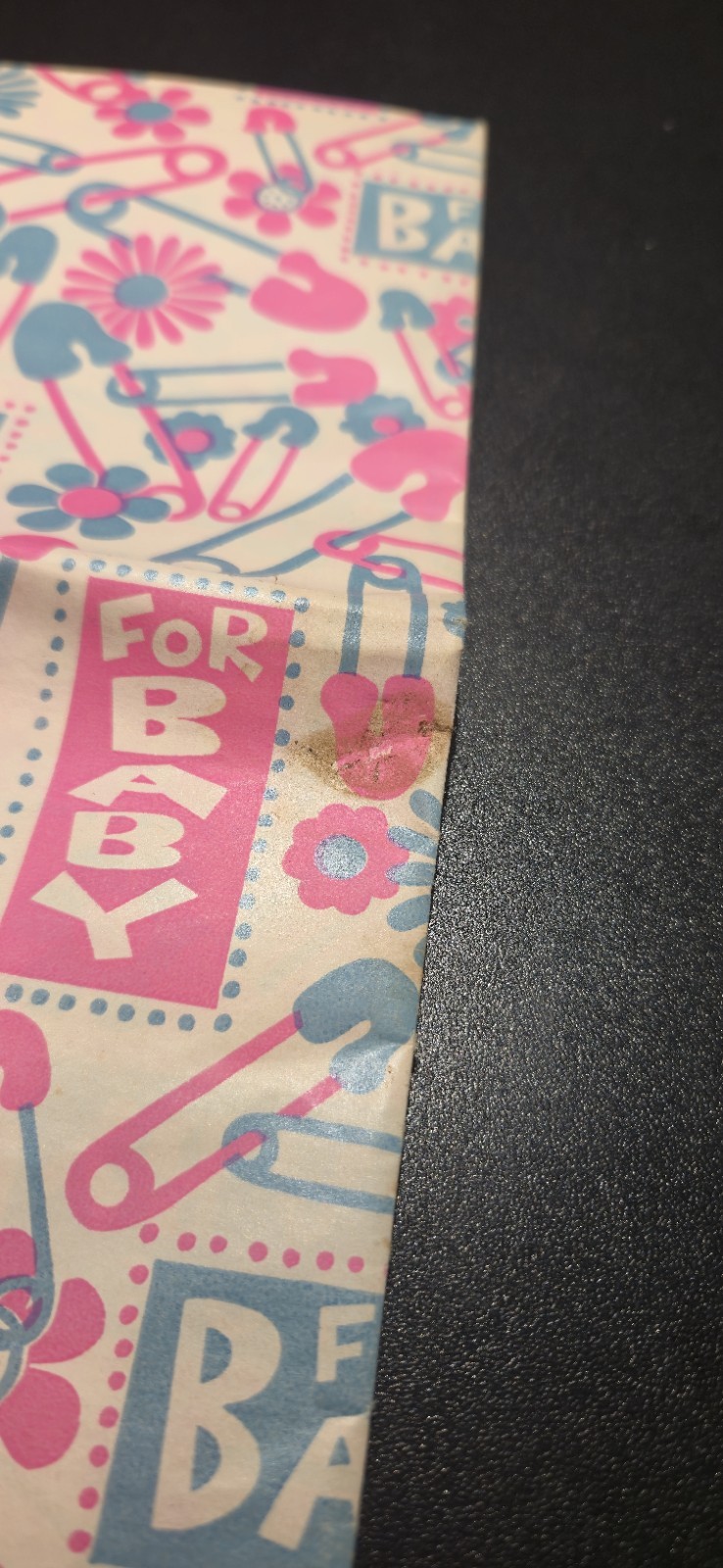 (2) 28"x20" Sheets Of Vintage Baby Blue And Pink Babyshower Gift Wrapping Paper image 7