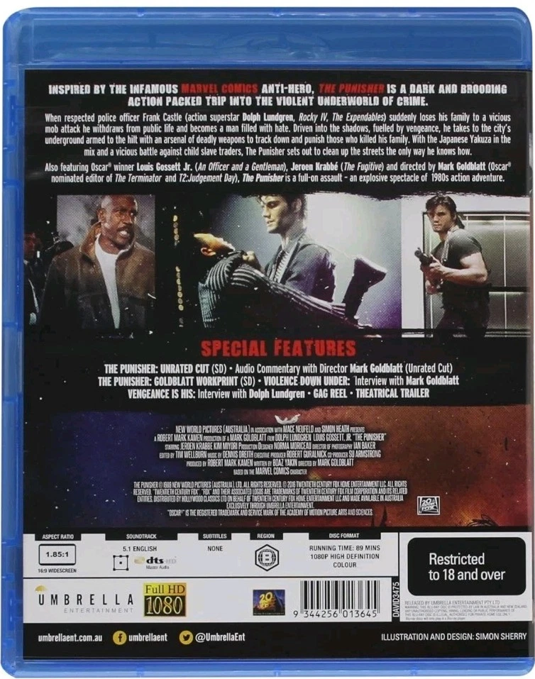 The Punisher Blu Ray ***Brand New Sealed** EXTREMELY RARE OOP - Image 2 of 3