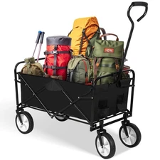 Rolling Folding & Rolling Collapsible Garden Cart, Outdoor Camping Wagon Util...