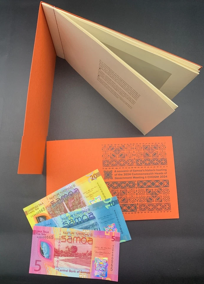 Samoa 5 10 20 Tala 2024 P 50 51 52 Polymer UNC Set 3 p Match No.0565 With Folder - Image 3 of 4