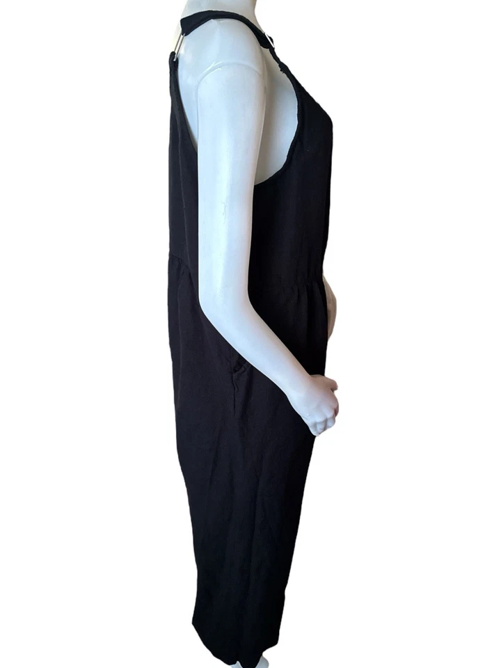 Gudrun Sjoden Harvest Dungaree Jumpsuit Overall Black Linen Cotton Size Medium - Image 2 of 4