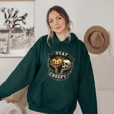Creepy Halloween Hoodie Womens Spooky Costume