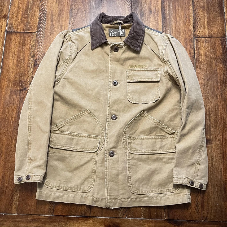 Chaqueta Gap Niños Niños Grande Tostado Lona Tareas Abrigo Granero Campo Pana Cuello Foto 2 de 4