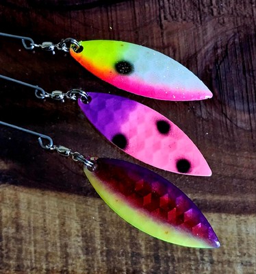 (Lot of 3) Kingfisher Jig Spinner Willow Leaf #4 Designer Blade #4 Jig Spinner!!