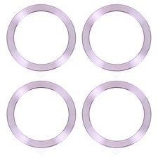 4 Pack 56x1 mm Universal Wireless Magnetic Metal Ring Sticker, Light Purple