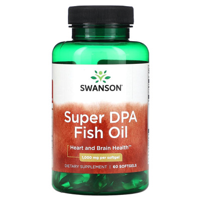 2 X Swanson, Super DPA Fish Oil, 1,000 mg, 60 Softgels