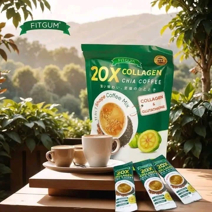 FITGUM 20X Collagen Chia Seed 11 in 1 Original Coffee Mix