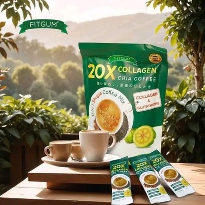 FITGUM 20X Collagen Chia Seed 11 in 1 Original Coffee Mix