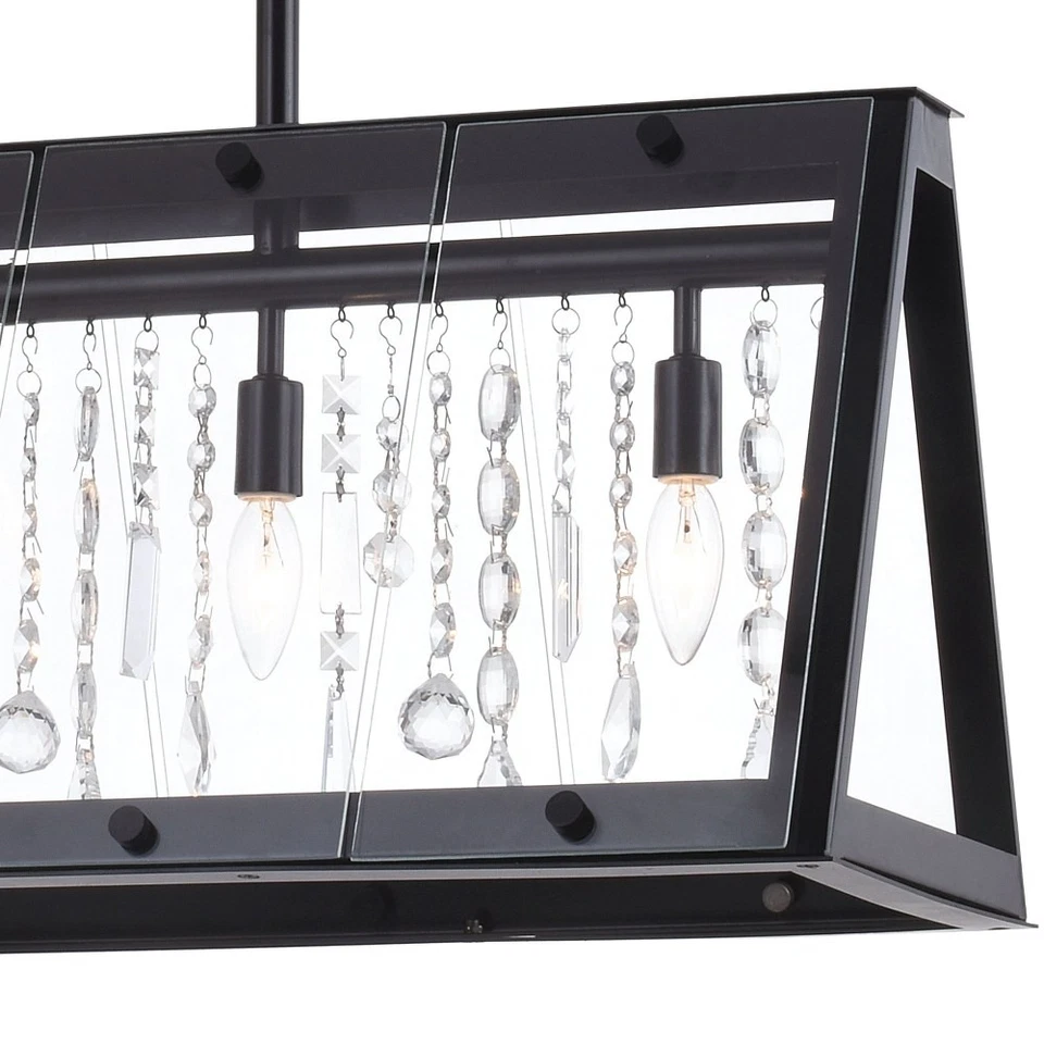 Tremont 5-Light Linear Chandelier in Industrial Style 20.75 Inches Tall and 36.5 - Image 2 of 4