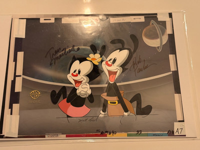 Animaniacs Original Production Animation Cel   Yakko & Dot   Dual Signed   COA  