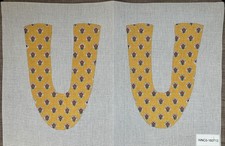 Handpainted Needlepoint Canvas Yellow Slippers Flowers Read Description