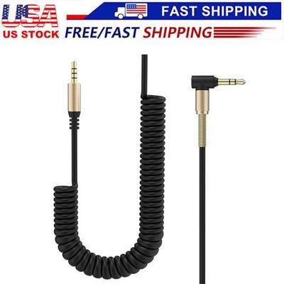 3.5mm Male to Male AUX Cable Cord L-Shaped Right Angle Car Audio Headphone Jack