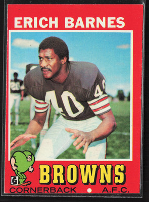 1971 Topps Erich Barnes #168 Cleveland Browns Lis