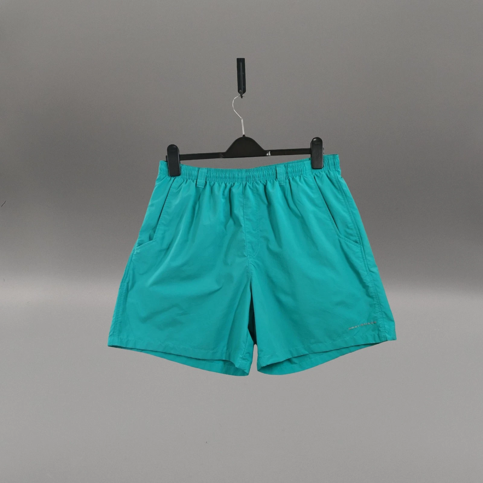 Columbia PFG Omni Shade Shorts Teal Mens L Fishing Hiking Outdoor Nylon 944