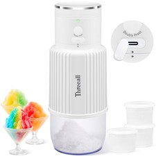 Snow Cone Shaved Ice Machine, Portable Cordless Ice Shaver Slushie Machine fo...