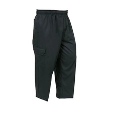 Mercer Culinary Genesis Unisex Black Cargo Pants w/ Elastic Waist - 3XL