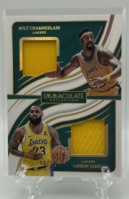 LeBron James & Wilt Chamberlain 2023-24 Panini Immaculate Dual Game-Used Jersey!