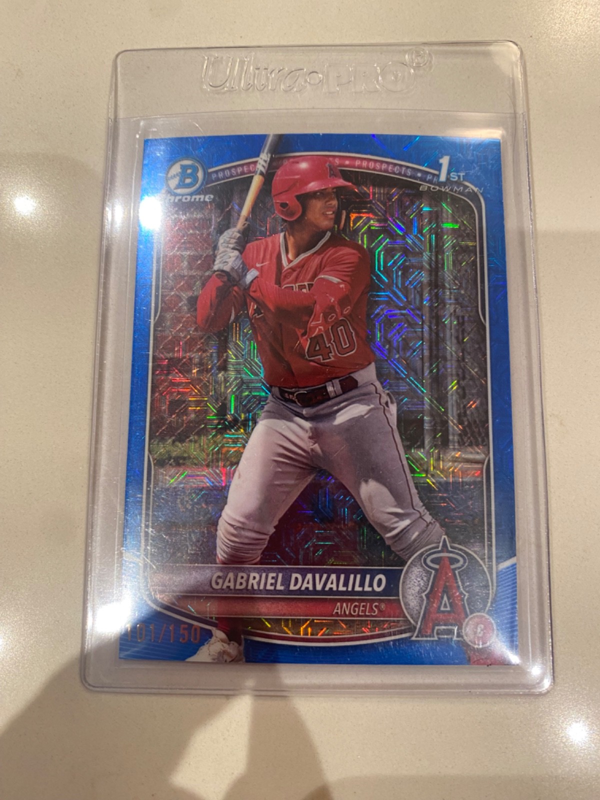 GABRIEL DAVALILLO 2025 BOWMAN CHROME 1ST BLUE WAVE ANGELS /150 Q6156