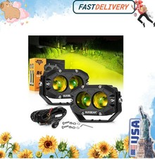 4In 60W Amber Fog Lights, Amber Led Pods Super Bright Spot Beam Offroad Lights