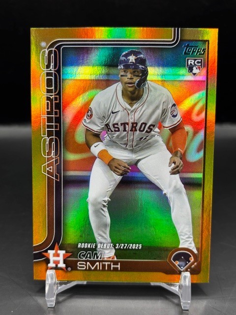 2025 Topps Update #US45 Cam Smith Rookie Debut Gold Foil /50 Astros