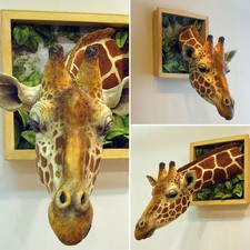 3D Giraffe Head Wall Statue Wildlife Animal Head Wall Statue Art Ornament Props
