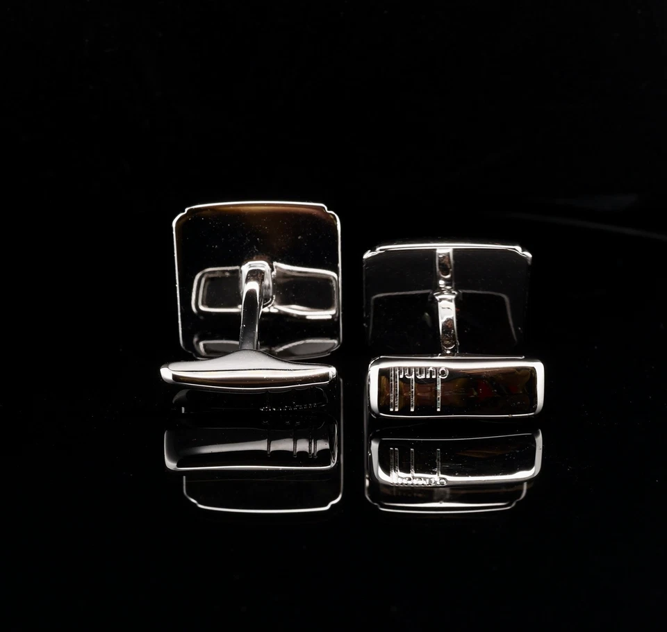 Gemelos Cojín Cuadrados Icónicos Tono Plata Alfred Dunhill De Colección Foto 2 de 4