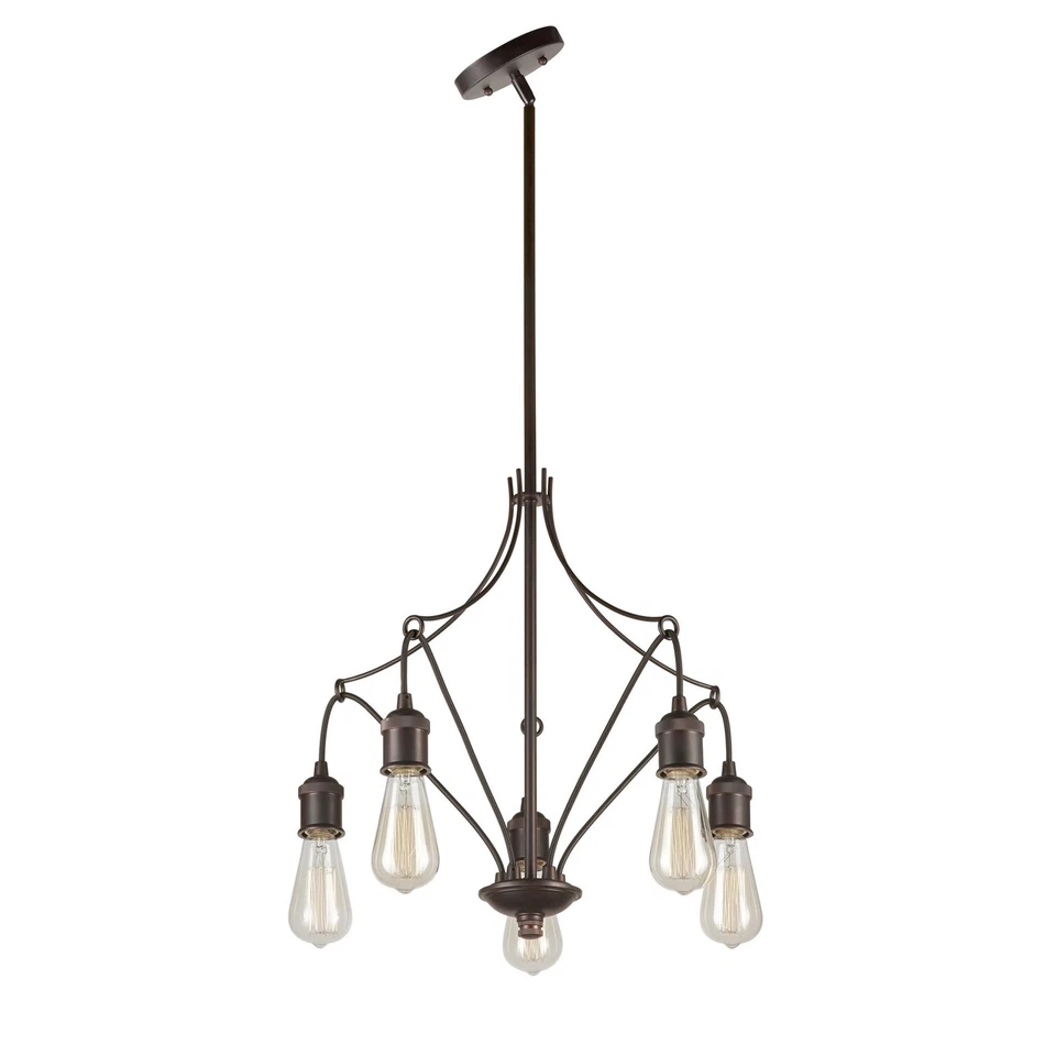 Forte Lighting 7098-05 Bronze 5-Light 18"W Mini Chandelier - Image 4 of 4