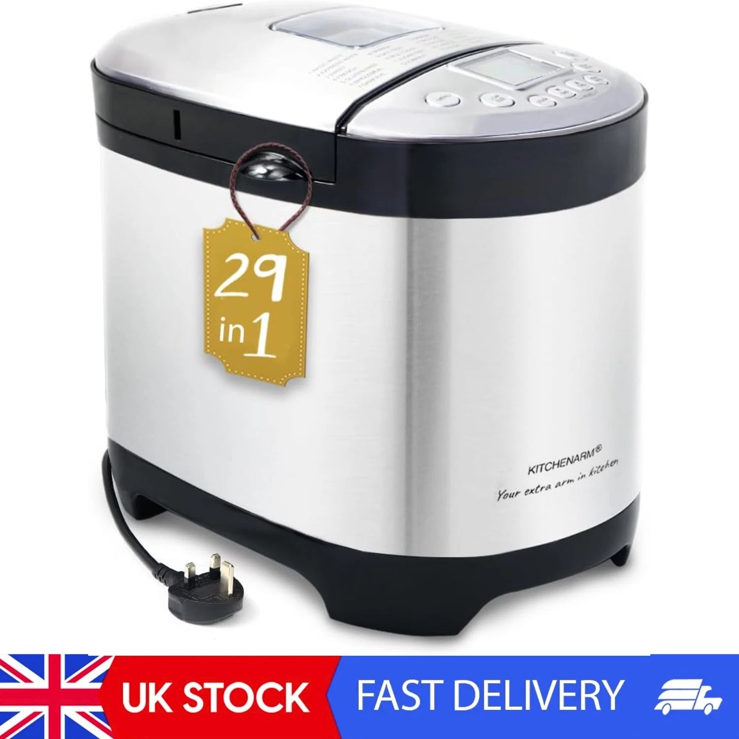 29-In-1 SMART Bread Maker Machine UK Model With Gluten Free Setting - 900G 700G