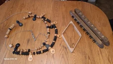 Wooden Hanging Score Keeper Beads Billiards Snooker+9 Ball Rack & Cue Wall Rack