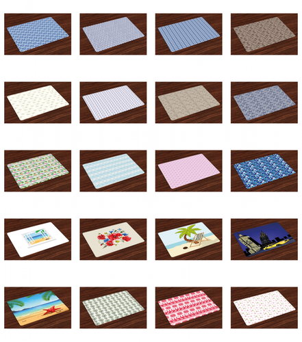 Placemats 4 Piece Set No Wrinkle Dining and Kitchen Table Ambesonne