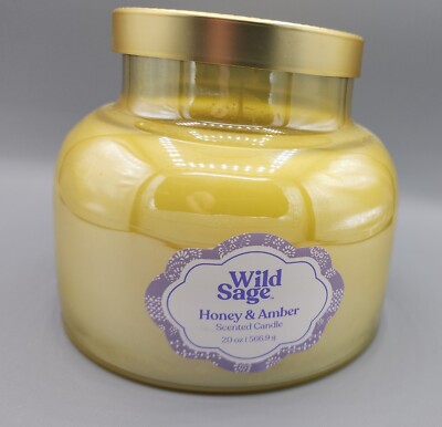 New Wild Sage Honey and Amber Single Wick Candle 20 Oz