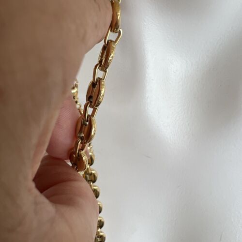 18K Gold Plated Cafe Bean Chain Necklace SET stainless steel womens jewelry - Picture 12 of 13