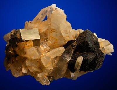 Chalcopyrite with Pyrite on Quartz Alice Mine, Clear Creek Co, Colorado 2399-013
