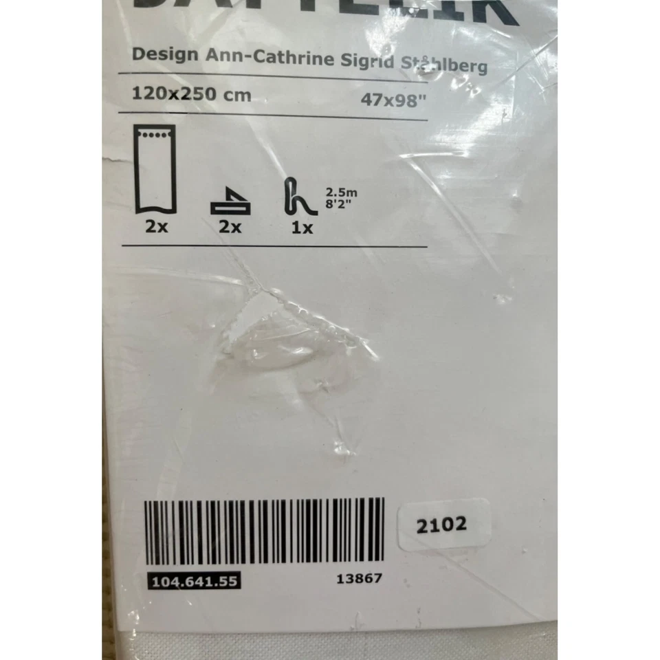 NUEVO EN CAJA IKEA Dinosaurio 2 Paneles Cortinas Jattelik 47X98 Algodón Atado Niños Niños Foto 4 de 4